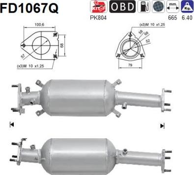 AS FD1067Q - сажі / частковий фільтр, система вихлопу ОГ autocars.com.ua