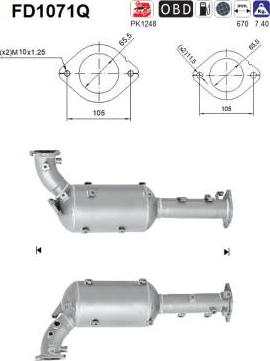 AS FD1071Q - сажі / частковий фільтр, система вихлопу ОГ autocars.com.ua