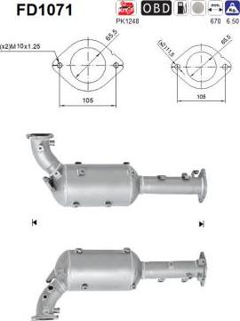 AS FD1071 - сажі / частковий фільтр, система вихлопу ОГ autocars.com.ua