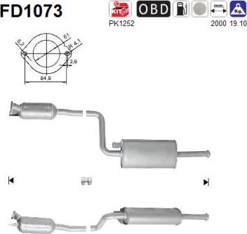 AS FD1073 - сажі / частковий фільтр, система вихлопу ОГ autocars.com.ua