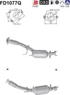 AS FD1077Q - сажі / частковий фільтр, система вихлопу ОГ autocars.com.ua