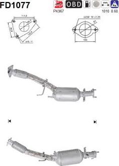 AS FD1077 - сажі / частковий фільтр, система вихлопу ОГ autocars.com.ua