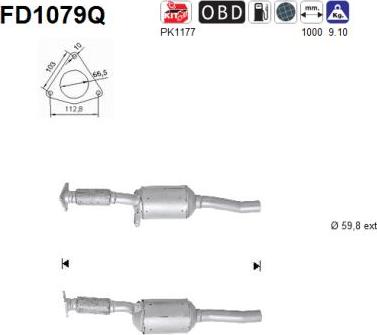 AS FD1079Q - сажі / частковий фільтр, система вихлопу ОГ autocars.com.ua