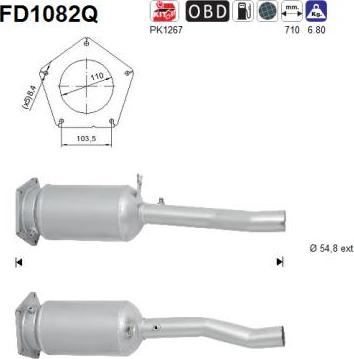 AS FD1082Q - сажі / частковий фільтр, система вихлопу ОГ autocars.com.ua