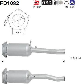 AS FD1082 - сажі / частковий фільтр, система вихлопу ОГ autocars.com.ua
