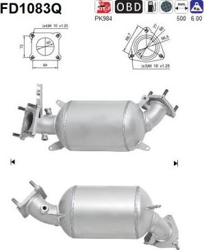 AS FD1083Q - сажі / частковий фільтр, система вихлопу ОГ autocars.com.ua