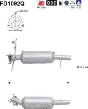 AS FD1092Q - сажі / частковий фільтр, система вихлопу ОГ autocars.com.ua