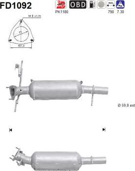 AS FD1092 - сажі / частковий фільтр, система вихлопу ОГ autocars.com.ua