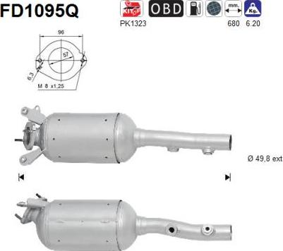 AS FD1095Q - сажі / частковий фільтр, система вихлопу ОГ autocars.com.ua