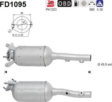 AS FD1095 - сажі / частковий фільтр, система вихлопу ОГ autocars.com.ua