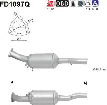 AS FD1097Q - сажі / частковий фільтр, система вихлопу ОГ autocars.com.ua