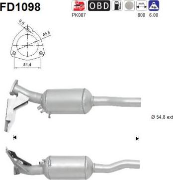 AS FD1098 - сажі / частковий фільтр, система вихлопу ОГ autocars.com.ua