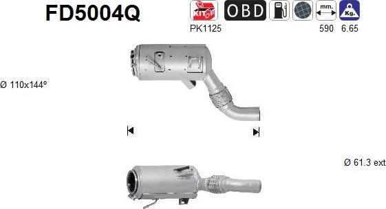 AS FD5004Q - сажі / частковий фільтр, система вихлопу ОГ autocars.com.ua