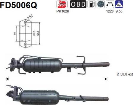 AS FD5006Q - сажі / частковий фільтр, система вихлопу ОГ autocars.com.ua