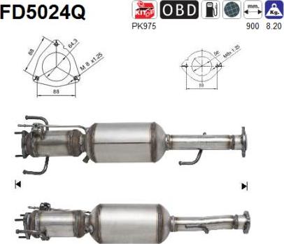 AS FD5024Q - сажі / частковий фільтр, система вихлопу ОГ autocars.com.ua