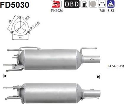 AS FD5030 - сажі / частковий фільтр, система вихлопу ОГ autocars.com.ua