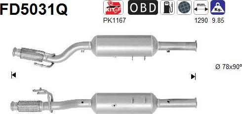 AS FD5031Q - Сажевый / частичный фильтр, система выхлопа ОГ avtokuzovplus.com.ua