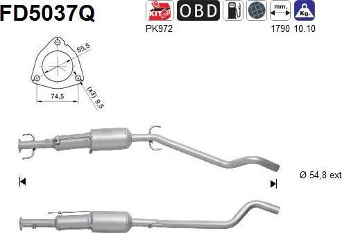 AS FD5037Q - сажі / частковий фільтр, система вихлопу ОГ autocars.com.ua