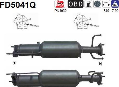 AS FD5041Q - Сажевый / частичный фильтр, система выхлопа ОГ avtokuzovplus.com.ua