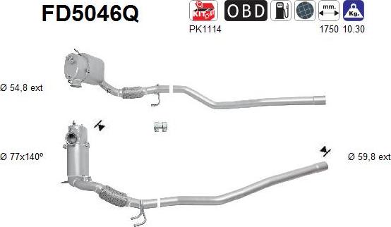 AS FD5046Q - сажі / частковий фільтр, система вихлопу ОГ autocars.com.ua