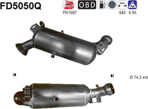 AS FD5050Q - сажі / частковий фільтр, система вихлопу ОГ autocars.com.ua