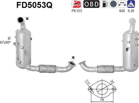 AS FD5053Q - сажі / частковий фільтр, система вихлопу ОГ autocars.com.ua