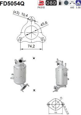 AS FD5054Q - сажі / частковий фільтр, система вихлопу ОГ autocars.com.ua