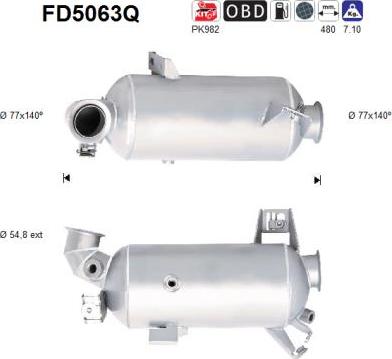 AS FD5063Q - сажі / частковий фільтр, система вихлопу ОГ autocars.com.ua