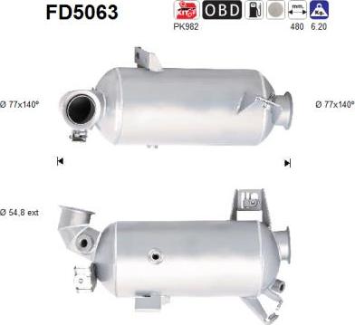 AS FD5063 - сажі / частковий фільтр, система вихлопу ОГ autocars.com.ua
