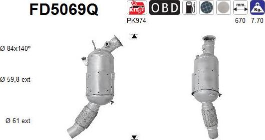 AS FD5069Q - сажі / частковий фільтр, система вихлопу ОГ autocars.com.ua