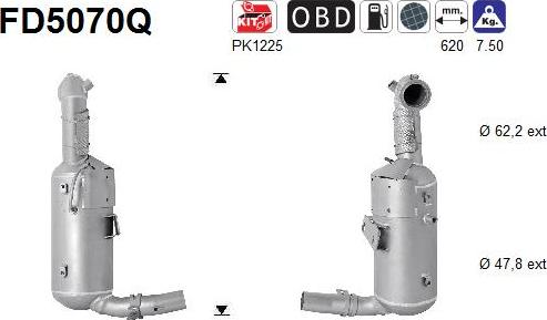 AS FD5070Q - Сажевый / частичный фильтр, система выхлопа ОГ avtokuzovplus.com.ua