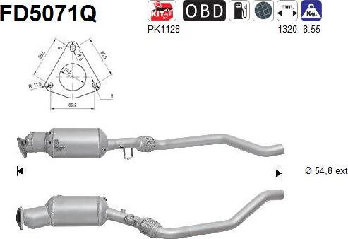 AS FD5071Q - сажі / частковий фільтр, система вихлопу ОГ autocars.com.ua