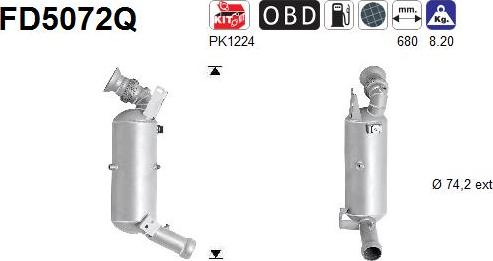 AS FD5072Q - Сажевый / частичный фильтр, система выхлопа ОГ avtokuzovplus.com.ua