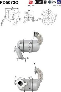 AS FD5073Q - Сажевый / частичный фильтр, система выхлопа ОГ avtokuzovplus.com.ua