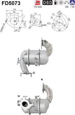 AS FD5073 - Сажевый / частичный фильтр, система выхлопа ОГ avtokuzovplus.com.ua