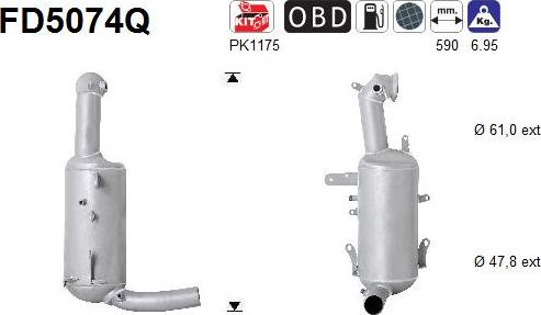 AS FD5074Q - сажі / частковий фільтр, система вихлопу ОГ autocars.com.ua