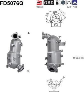 AS FD5076Q - сажі / частковий фільтр, система вихлопу ОГ autocars.com.ua