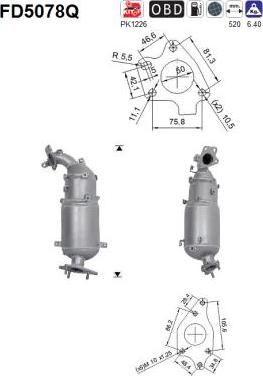 AS FD5078Q - сажі / частковий фільтр, система вихлопу ОГ autocars.com.ua