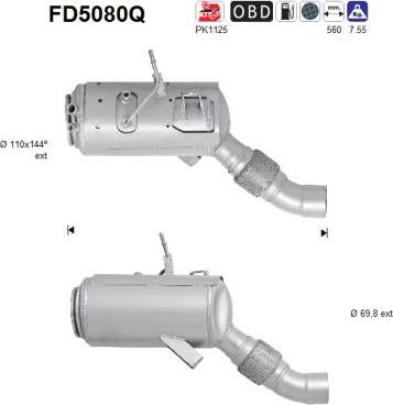 AS FD5080Q - сажі / частковий фільтр, система вихлопу ОГ autocars.com.ua