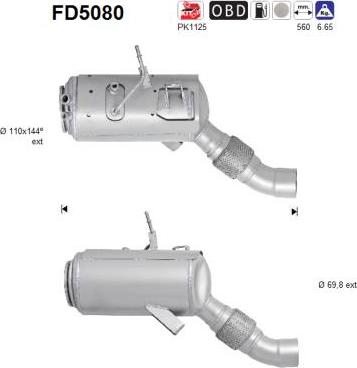 AS FD5080 - сажі / частковий фільтр, система вихлопу ОГ autocars.com.ua