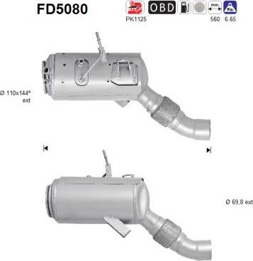 AS FD5080 - Сажевый / частичный фильтр, система выхлопа ОГ avtokuzovplus.com.ua