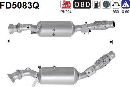 AS FD5083Q - сажі / частковий фільтр, система вихлопу ОГ autocars.com.ua