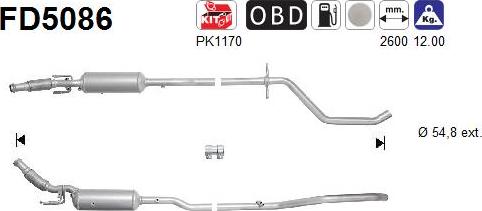 AS FD5086 - сажі / частковий фільтр, система вихлопу ОГ autocars.com.ua