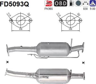 AS FD5093Q - сажі / частковий фільтр, система вихлопу ОГ autocars.com.ua
