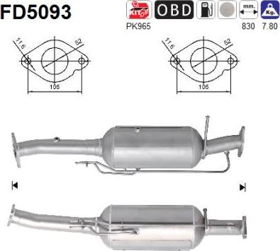 AS FD5093 - сажі / частковий фільтр, система вихлопу ОГ autocars.com.ua
