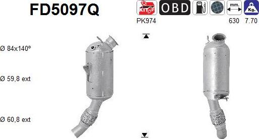 AS FD5097Q - сажі / частковий фільтр, система вихлопу ОГ autocars.com.ua