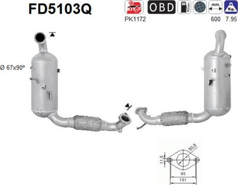 AS FD5103Q - сажі / частковий фільтр, система вихлопу ОГ autocars.com.ua
