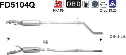 AS FD5104Q - сажі / частковий фільтр, система вихлопу ОГ autocars.com.ua