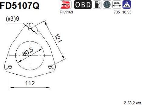 AS FD5107Q - сажі / частковий фільтр, система вихлопу ОГ autocars.com.ua