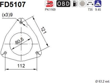 AS FD5107 - сажі / частковий фільтр, система вихлопу ОГ autocars.com.ua